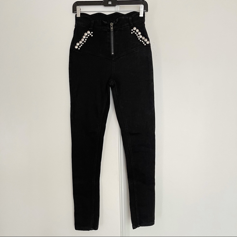 Kendall Kylie Studded High Waist Skinny  Jeans